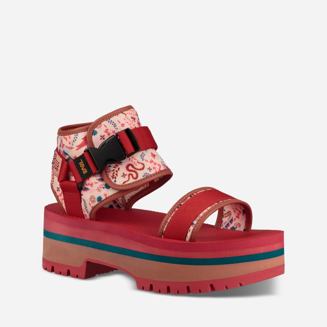 teva 厚底サンダル ANNA SUI 赤 ロリポップ